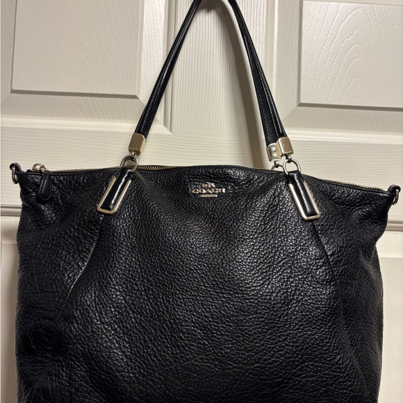 Coach Handbags - Coach Textured Black Leather Handbag